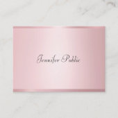 Stijlvolle Roos Goud Moderne Kalligrafie Sjabloon Visitekaartje (Voorkant)