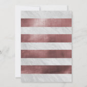 Stijlvolle Roos Goud & Wit Marmeren bruiloft Kaart (Achterkant)