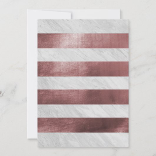 Stijlvolle Roos Goud & Wit Marmeren bruiloft Kaart (Achterkant)