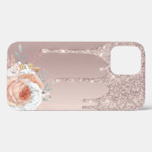 Stijlvolle roos gouden glitterdruppels met blote s Case-Mate iPhone case (Achterkant (horizontaal))