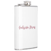 Stijlvolle Roos gouden kalligrafie naam wit Heupfles (Rechts)