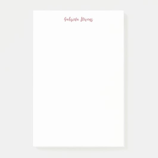 Stijlvolle Roos gouden kalligrafie naam wit Post-it® Notes (Voorkant)