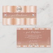 Stijlvolle Roos koraal sparkle juwelen toevoegen L Visitekaartje (Voorkant / Achterkant)