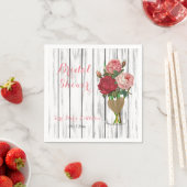 Stijlvolle Roos Mason Jar Vrijgezellenfeest Servetten (Insitu)