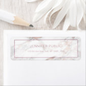 Stijlvolle Rosegold Marble Sjabloon retouradres Etiket (Insitu)