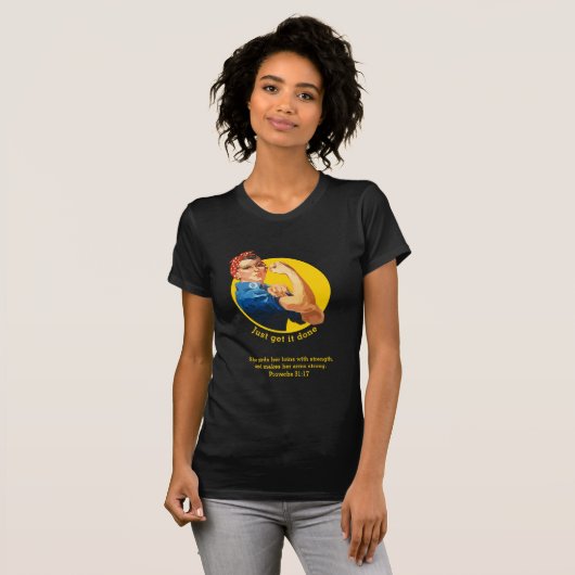 Stijlvolle ROSIE DE RIVETER T-shirt (Voorkant volledig)
