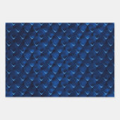 Stijlvolle Royal Blue Dragon & Mermaid Scales Glit Inpakpapier Vel (Voorkant 3)