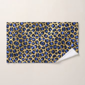 Stijlvolle Royal Blue en Gold Foil Leopard Spots Bad Handdoek (Handdoek)