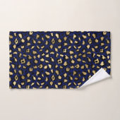 Stijlvolle Royal Blue en Gold Foil Leopard Spots Bad Handdoek (Handdoek)