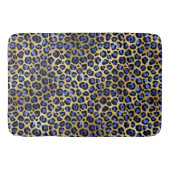 Stijlvolle Royal Blue en Gold Foil Leopard Spots Badmat (Voorkant)