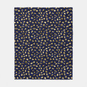 Stijlvolle Royal Blue en Gold Foil Leopard Spots Fleece Deken (Voorkant)