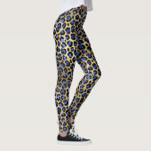 Stijlvolle Royal Blue en Gold Foil Leopard Spots Leggings (Rechts)
