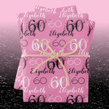 Stijlvolle roze 60e verjaardag Persoonlijk cadeauv
