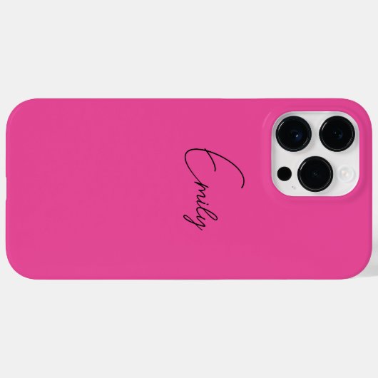 Stijlvolle roze, aangepaste naam voor iPhone Case  (Achterkant (horizontaal))