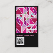 Stijlvolle roze Abstracte diamantpatroon QR-code Visitekaartje (Achterkant)
