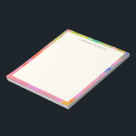 Stijlvolle Roze Abstracte Grens Gepersonaliseerde  Notitieblok<br><div class="desc">Fun en vrolijk abstract schilderen in een levendige en speelse regenboog van kleur,  gepersonaliseerd met jouw naam.</div>