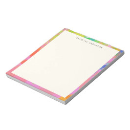 Stijlvolle Roze Abstracte Grens Gepersonaliseerde Notitieblok