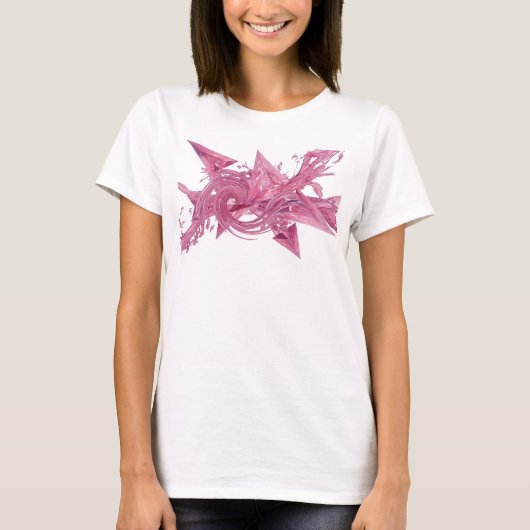 Stijlvolle Roze ABSTRACTE KUNST Statement T-shirt (Voorkant)