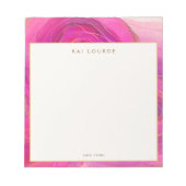 Stijlvolle Roze Abstracte Waterverf Notitieblok (Voorkant)