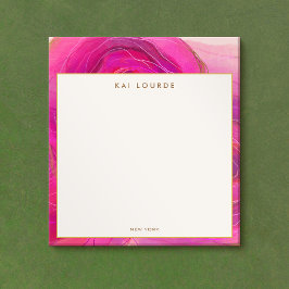 Stijlvolle Roze Abstracte Waterverf Notitieblok