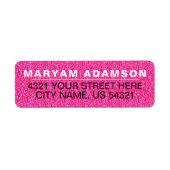 Stijlvolle roze bedrijfsnaam retour adres labels (Voorkant)