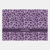 Stijlvolle roze blauw paarse luipaard print met na inpakpapier vel (Voorkant 3)