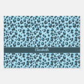 Stijlvolle roze blauw paarse luipaard print met na inpakpapier vel (Voorkant)