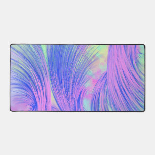 Stijlvolle roze blauwe Abstracte veren Bureaumat