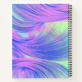 Stijlvolle roze blauwe Abstracte veren Notitieboek (Achterkant)