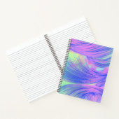 Stijlvolle roze blauwe Abstracte veren Notitieboek (Binnen)