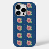 Stijlvolle  Roze Blauwe Bloemen iPhone / iPad case (Achterkant)