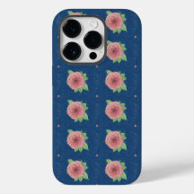 Stijlvolle  Roze Blauwe Bloemen iPhone / iPad case