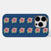 Stijlvolle  Roze Blauwe Bloemen iPhone / iPad case (Achterkant (horizontaal))