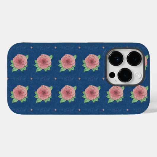 Stijlvolle  Roze Blauwe Bloemen iPhone / iPad case (Achterkant (horizontaal))