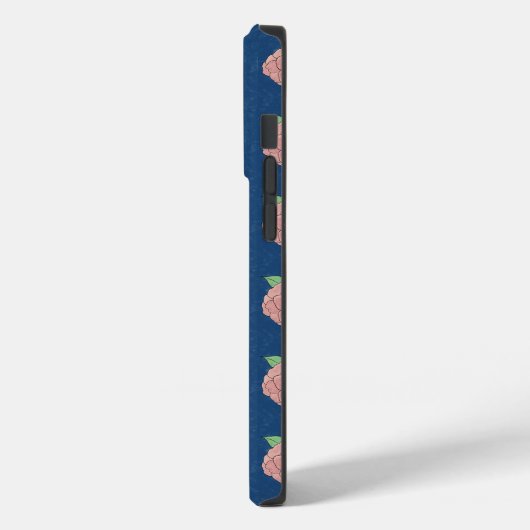 Stijlvolle Roze Blauwe Bloemen iPhone / iPad case (Achterkant / Links)