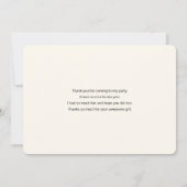 Stijlvolle roze & blauwe ventilator Bouquet - Dank Bedankkaart (Achterkant)