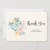 Stijlvolle roze & blauwe ventilator Bouquet - Dank Bedankkaart (Voorkant)