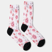 Stijlvolle roze bloemen - Chic Pattern kleurrijk Sokken (Rechts)