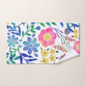 Stijlvolle, roze bloemen handschildervormig bad handdoek (Handdoek)