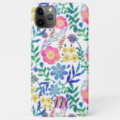 Stijlvolle, roze bloemen handschildervormig Case-Mate iPhone case (Achterkant)