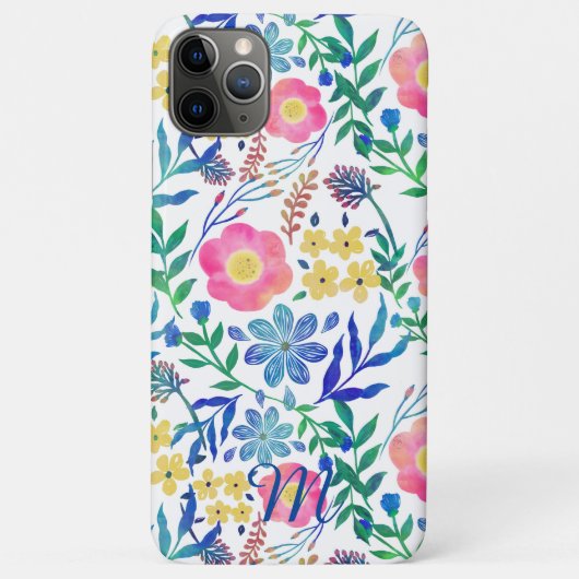 Stijlvolle, roze bloemen handschildervormig Case-Mate iPhone case (Achterkant)