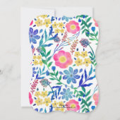 Stijlvolle, roze bloemen handschildervormig kaart (Achterkant)