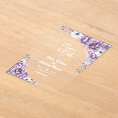 Stijlvolle Roze Bloemen Huwelijk Save the Date Acryl Uitnodigingen (Laagn)