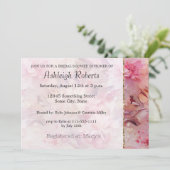 Stijlvolle roze bloemen kaart (Staand voorkant)