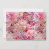 Stijlvolle roze bloemen kaart (Achterkant)