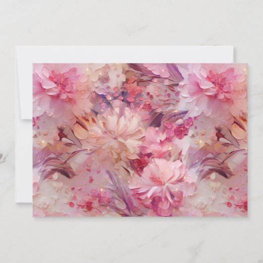 Stijlvolle roze bloemen kaart (Achterkant)