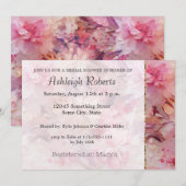 Stijlvolle roze bloemen kaart (Voorkant / Achterkant)