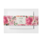 Stijlvolle Roze Bloemen Roos Tuin Goud Lijst Weddi Uitnodigingen Wikkel (Voorkant Voorbeeld)