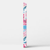 Stijlvolle roze bloempatroon Chic gepersonaliseerd Case-Mate iPhone Case (Achterkant / Links)