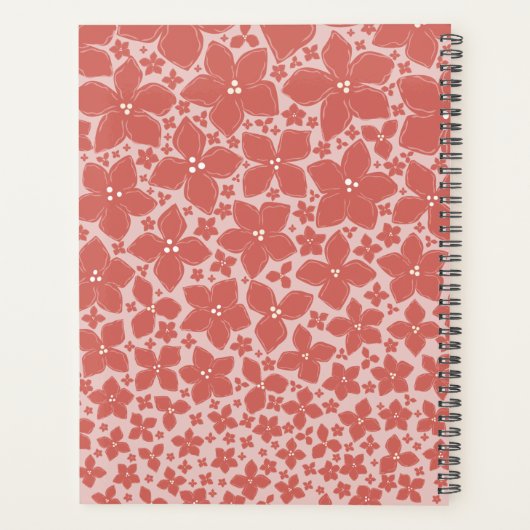 Stijlvolle Roze Bloesems Hydrangea Bloemen Planner (Achterkant)